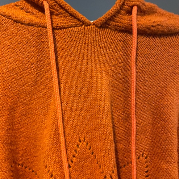 Orange Wool Sweater with Hoodie - Picture 3 of 5